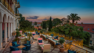 The Imperial Bar and Lounge - terrace at dusk